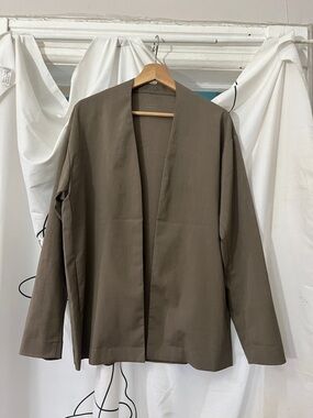 Minimal Open-Front Jacket in Taupe